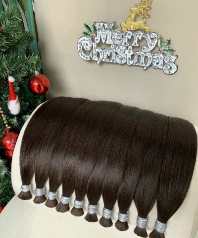 Human hair bulk 26 inch on hanger