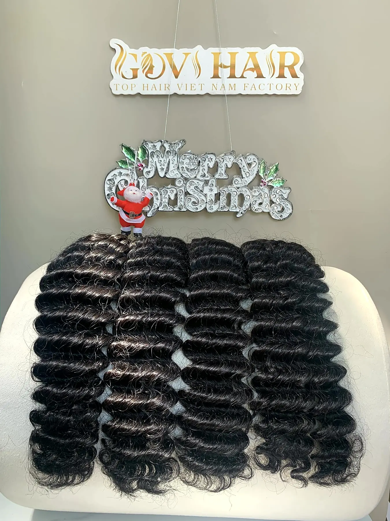 26 Inch Raw Deep Wave Bundles #1B Natural Black Double Drawn Hair 2 Raw deep wave bundles 26 inch laid flat