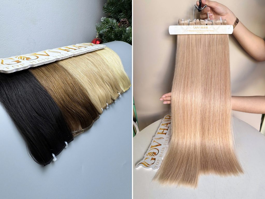 Genius weft hair extensions in raw Vietnamese hair