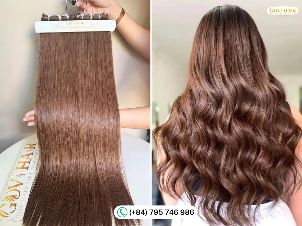 Genius weft hair extensions before and after salon install