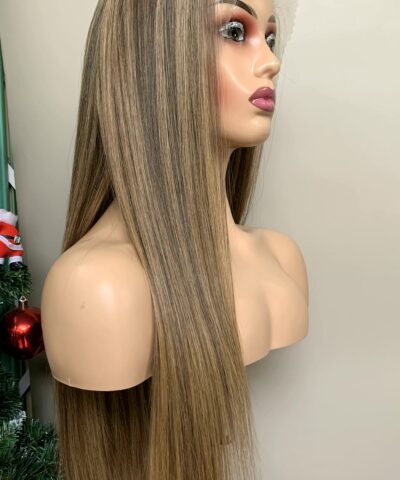 13x4 Lace Front Wig 20 Inch Bone Straight Mix Piano Highlight HD Lace 11 13x4 lace front wig 20 inch side profile