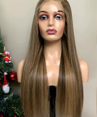 13x4 Lace Front Wig 20 Inch Bone Straight Mix Piano Highlight HD Lace 13 13x4 lace front wig bone straight front