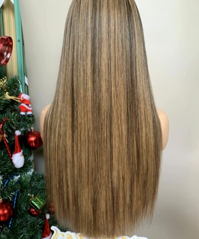 13x4 Lace Front Wig 20 Inch Bone Straight Mix Piano Highlight HD Lace 16 13x4 lace front wig highlight back length