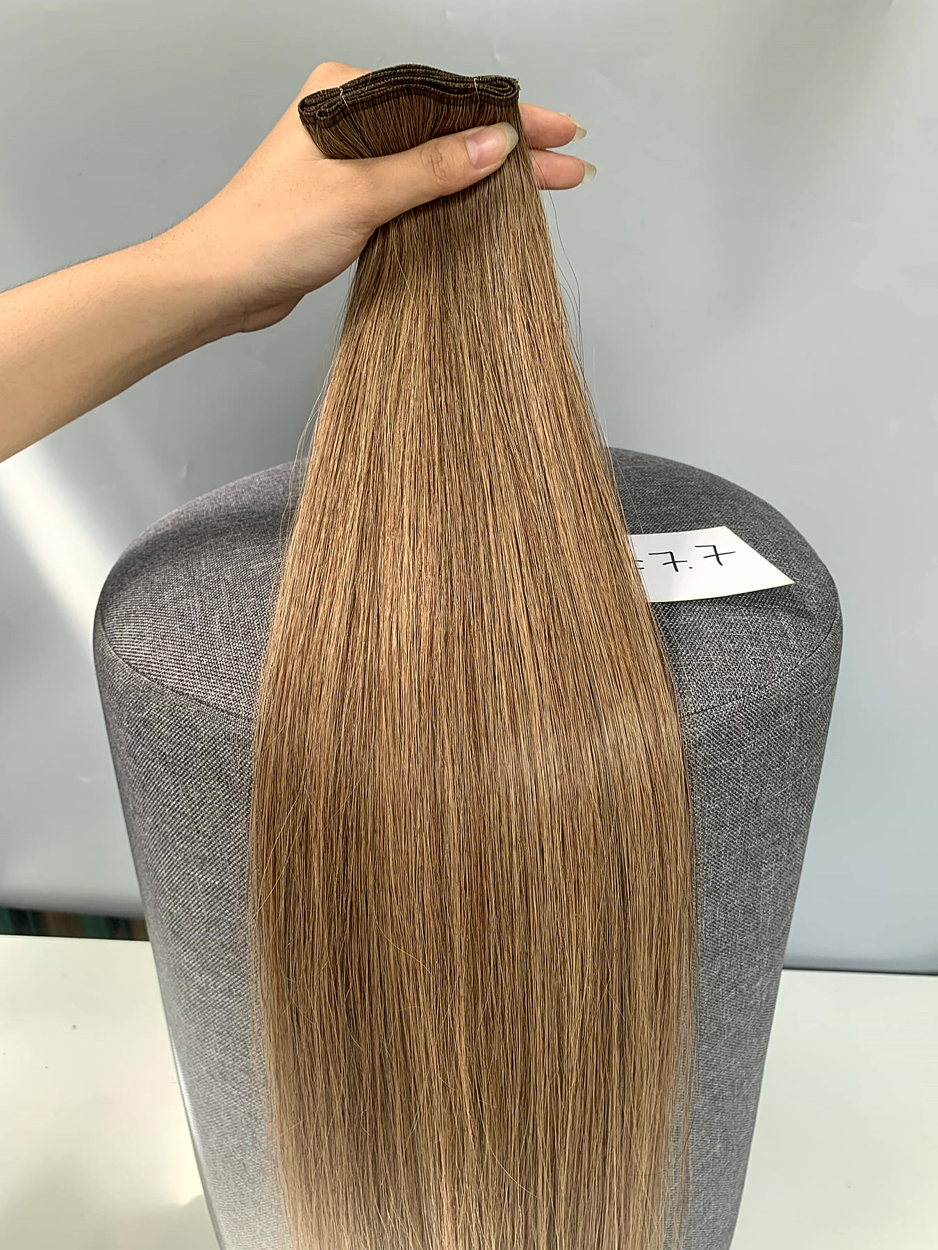 20 Inch Genius Weft Hair Extensions 2.5mm Silky Straight Super Double Drawn, 10 Shades 1 20 inch genius weft #77 silky straight