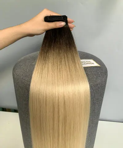 20 Inch Genius Weft Hair Extensions 2.5mm Silky Straight Super Double Drawn, 10 Shades 16 20 inch genius weft Arctic Blonde silky straight