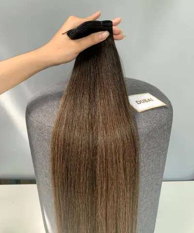 20 Inch Genius Weft Hair Extensions 2.5mm Silky Straight Super Double Drawn, 10 Shades 24 20 inch genius weft Dubai balayage silky straight