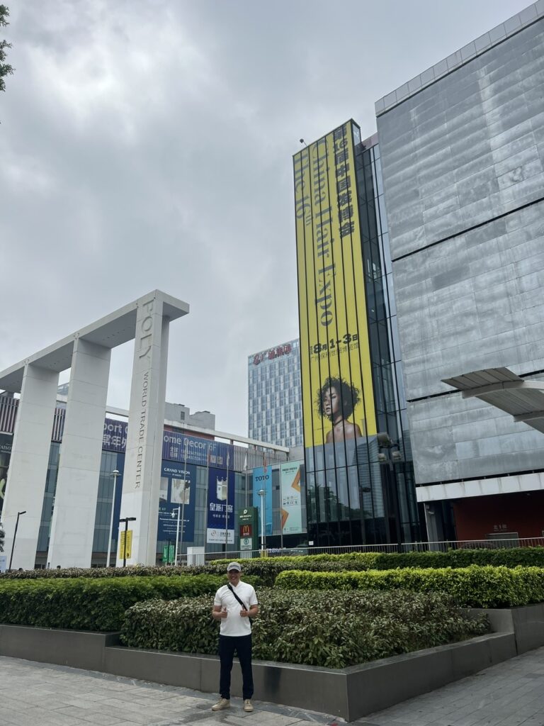 Tommy Huynh outside the 16th China Hair Expo venue, 2026