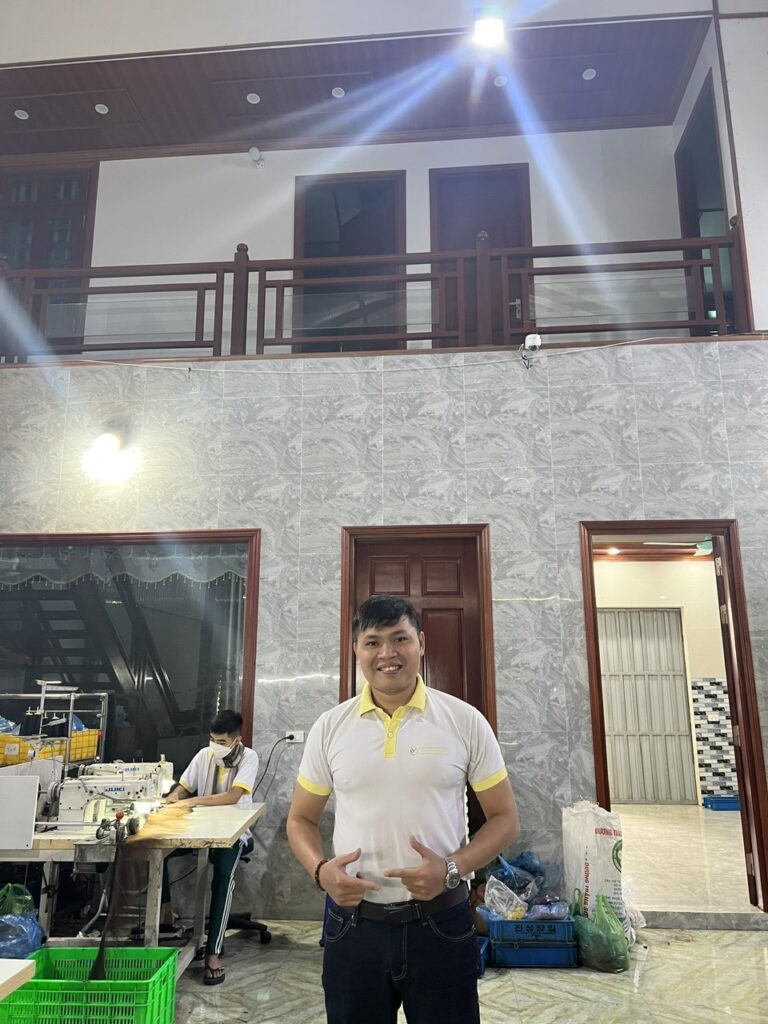 Tommy Huynh in the Govihair factory workshop, Da Nang