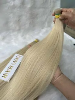 Straight Bulk Human Hair for Braiding Light Blonde Color 6 Straight in 613c Color