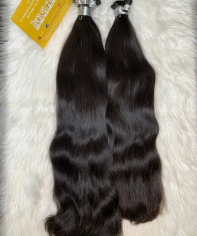 Straight Bulk Human Hair for Braiding 28 Inch #1B Natural Color 6 Bulk hair straight black natural color