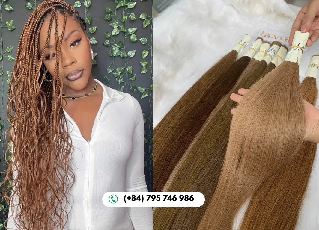 #14 Light Brown Straight Bulk Hair 