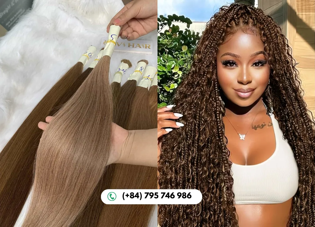 #5 Medium Brown Straight Bulk Hair Offers Timeless Style