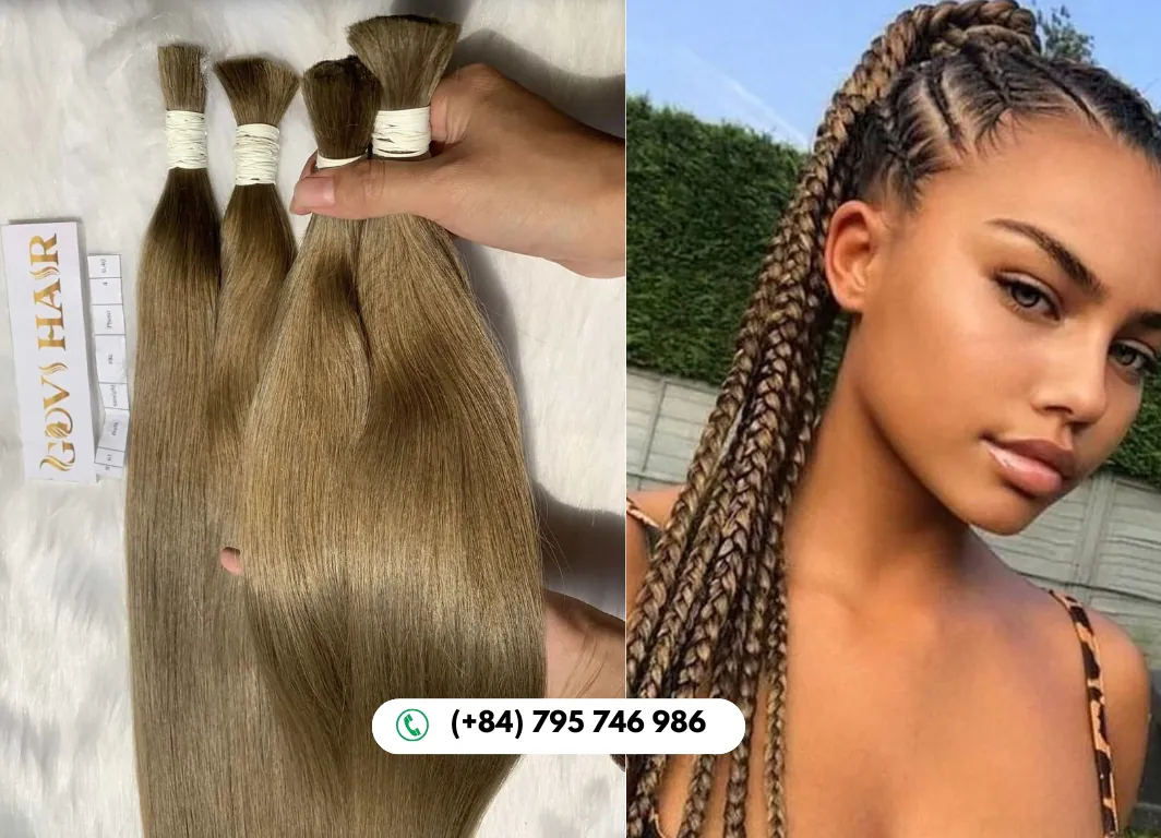 #8C Chestnut Brown Bulk Hair Offers Versatile Styling