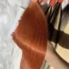 Straight Bulk Human Hair for Braiding Orange Color