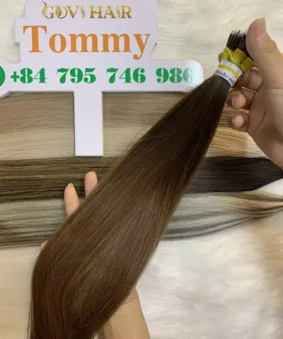 Straight Mocha Meilt Nanoring Hair Extension