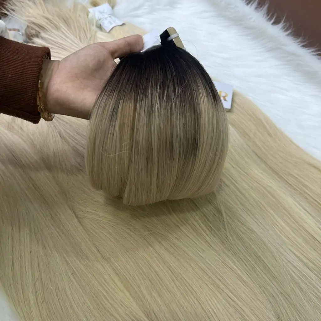tape in hair extensions made from straight ombre Vietnamese hair