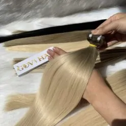 Human Hair Tape In Extensions Ombre Blonde Color 8 Bundles Straight Ombre Color Tape Hair Extensions