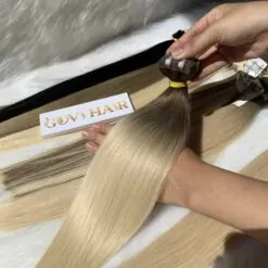 Human Hair Tape In Extensions Ombre Blonde Color 9 Bundles Straight Ombre Color Tape Hair Extensions