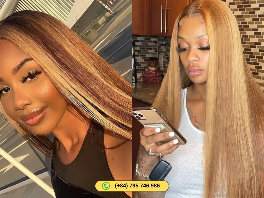 Women Human hair closure wigs ombre color are perfect for fashion-conscious women