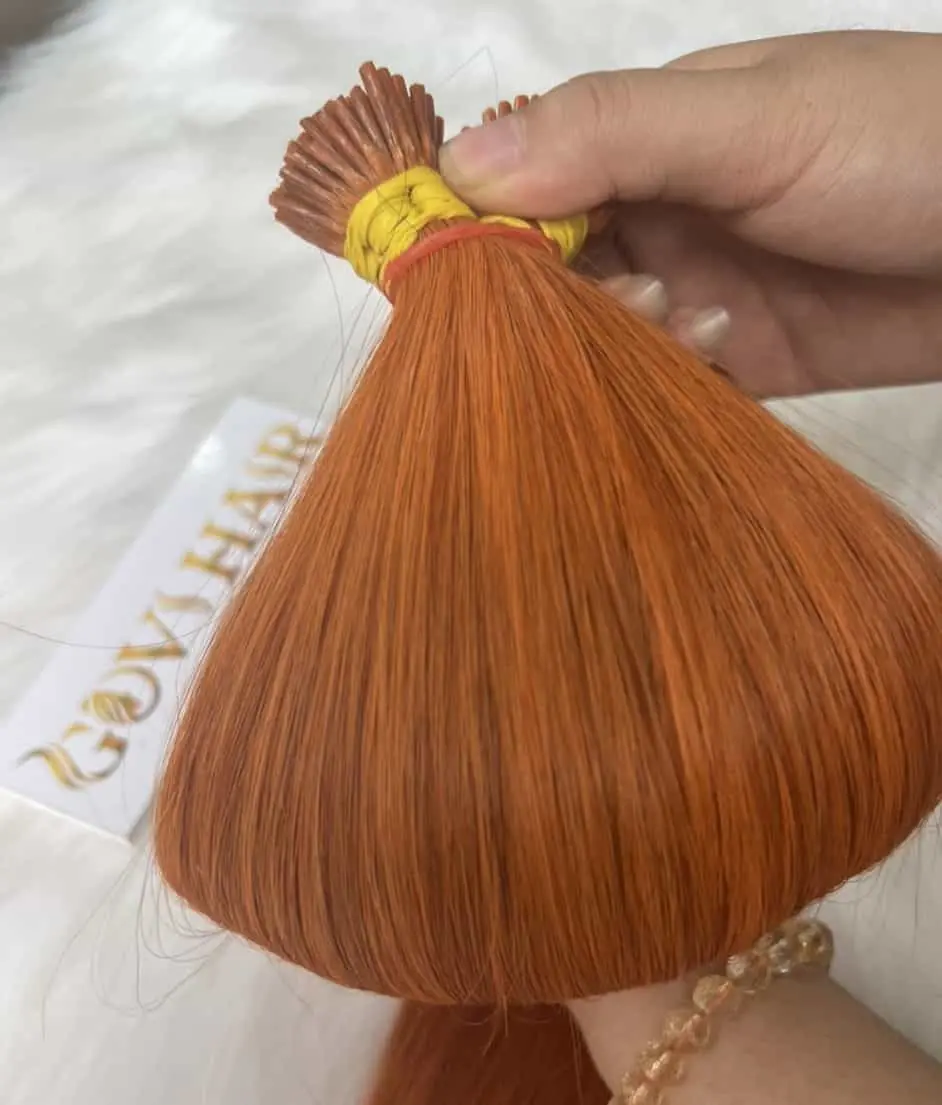 I-Tip Vietnamese Hair Extension Straight Orange Color