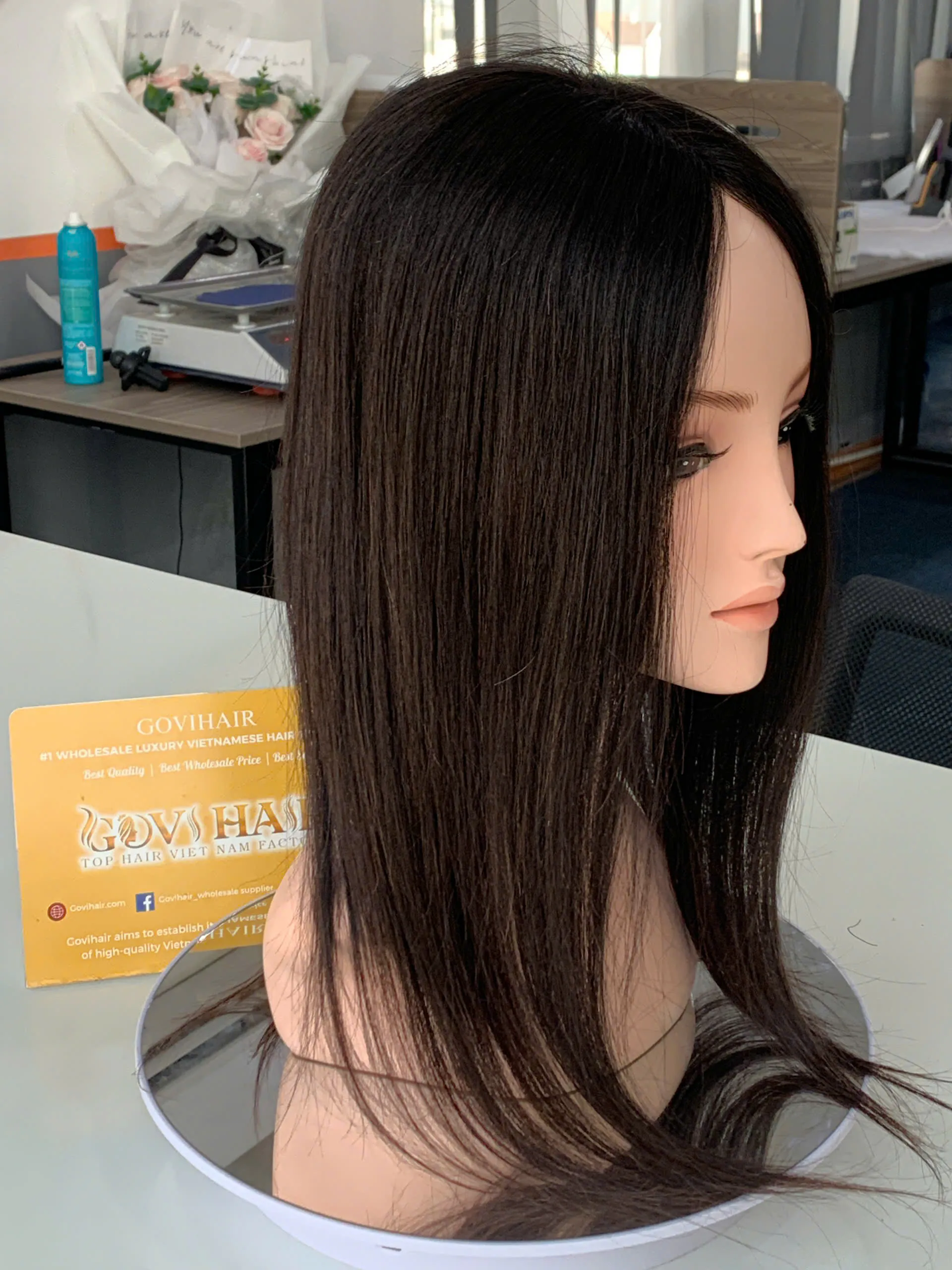 130 Density Human Hair Topper Lace 5x5 Natural Color - Image 5