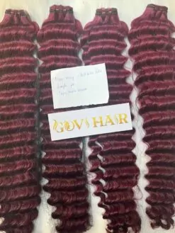 Deep Wavy Red Wine Weft curly