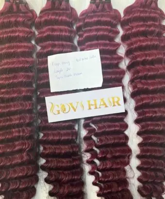 Deep Wavy Red Wine Weft curly