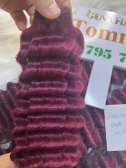 Deep Wavy Red Wine Weft curly