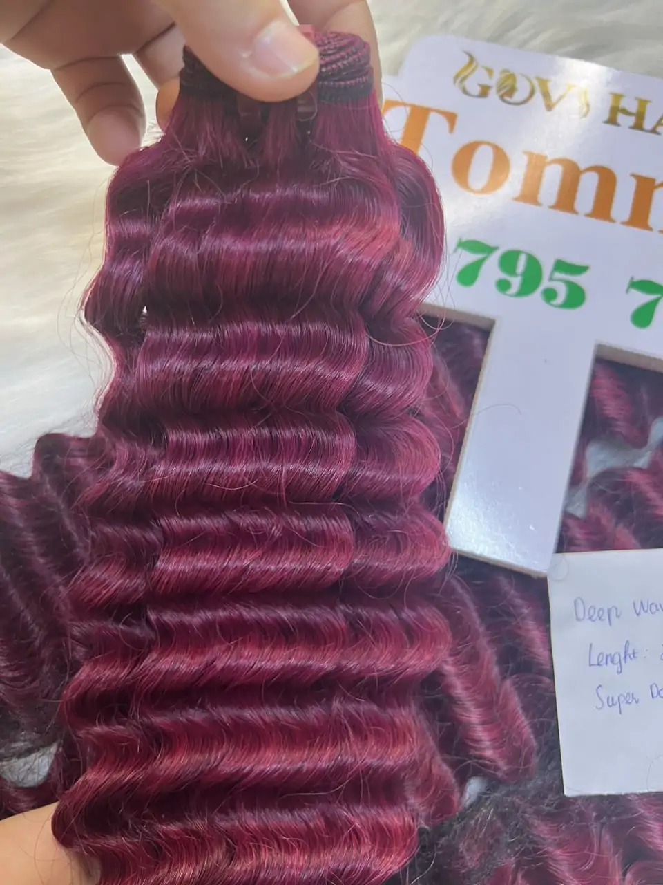 Deep Wavy Red Wine Weft curly