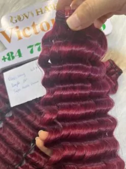 Deep Wavy Red Wine Weft curly