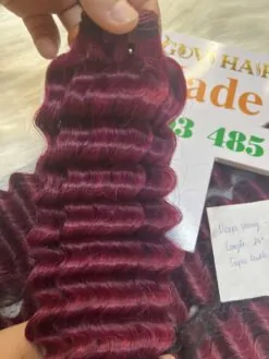 Deep Wavy Red Wine Weft curly