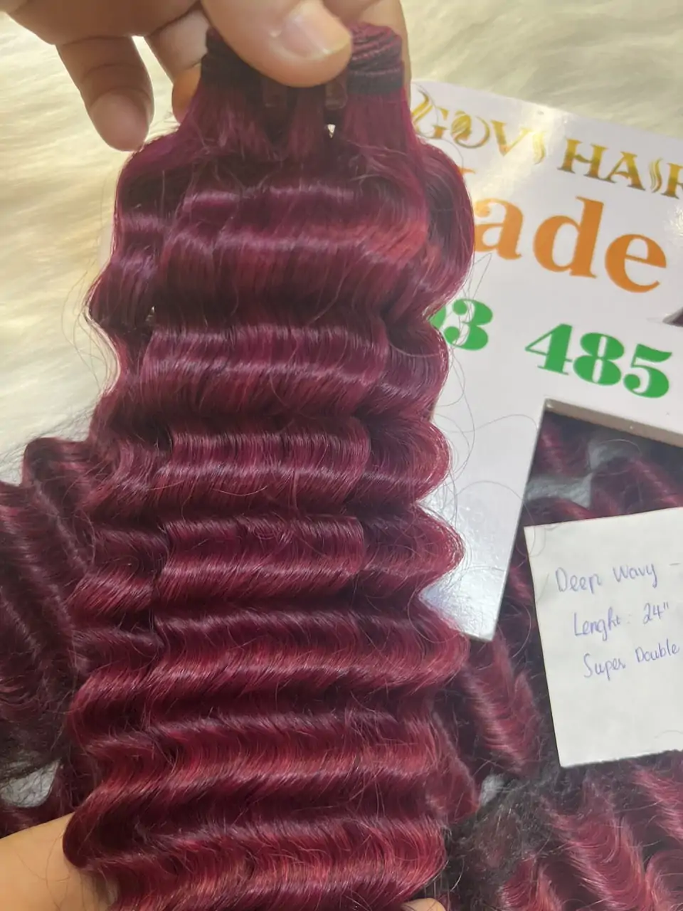 Deep Wavy Red Wine Weft curly