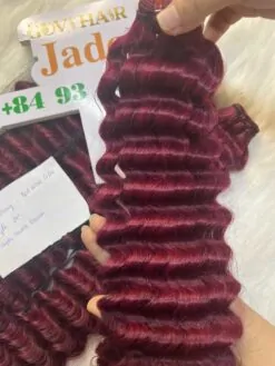 Deep Wavy Red Wine Weft curly