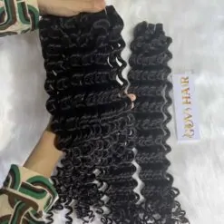 Raw Vietnamese Hair Tiny Ocean Wavy 1B- Natural Color Weft Curly