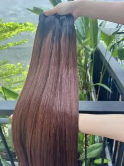 Bone Straight Ombre Brown Weft