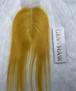 HD Lace Closure 2x6 Bone Straight 12 Inch Yellow Color Human Hair