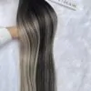 Bone Straight Machine Weft Hair Extensions 30 Inch Scandinavian Blonde Color