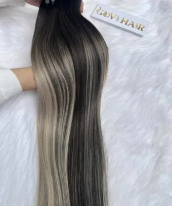 Bone Straight Machine Weft Hair Extensions 30 Inch Scandinavian Blonde Color
