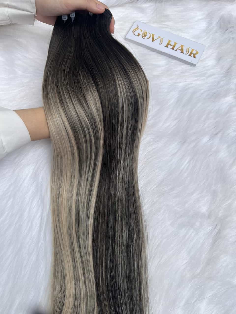 Bone Straight Machine Weft Hair Extensions 30 Inch Scandinavian Blonde Color 1 Bone Straight Machine Weft Hair Extensions 30 Inch Scandinavian Blonde Color