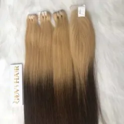 Bone Straight Ombre Brown Weft /Closure