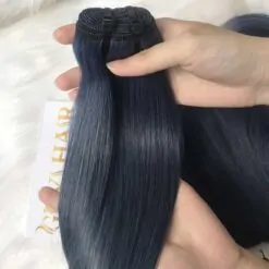 Bone Straight Dark Blue Weft