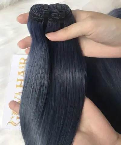 Bone Straight Dark Blue Weft