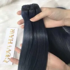 Bone Straight Dark Blue Weft