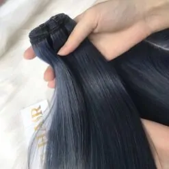 Bone Straight Dark Blue Weft