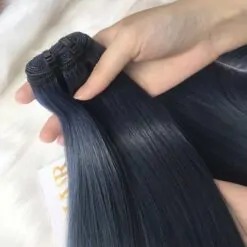 Bone Straight Dark Blue Weft