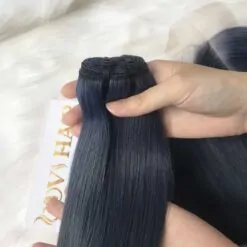 Bone Straight Dark Blue Weft