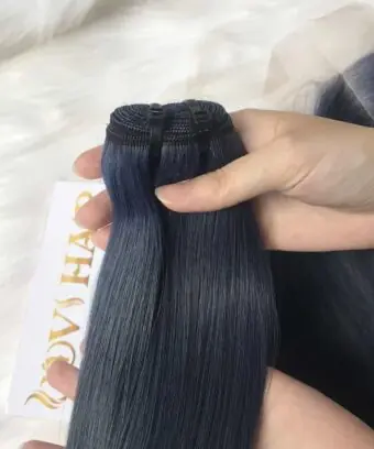Bone Straight Dark Blue Weft