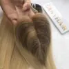 HD Lace Closure 2x6 Bone Straight 12 Inch Ombre Blonde Brown Roots Color Human Hair 8 Closure 2x6 Ombre Blond Closure (Middle part)