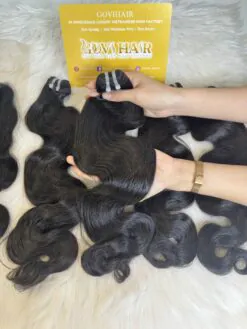 Body Wave Single Machine Weft Hair Extensions 22 Inch #1B Natural Black Color