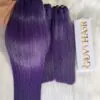 Bone Straight Machine Weft Hair Extensions 22 Inch Violet Color